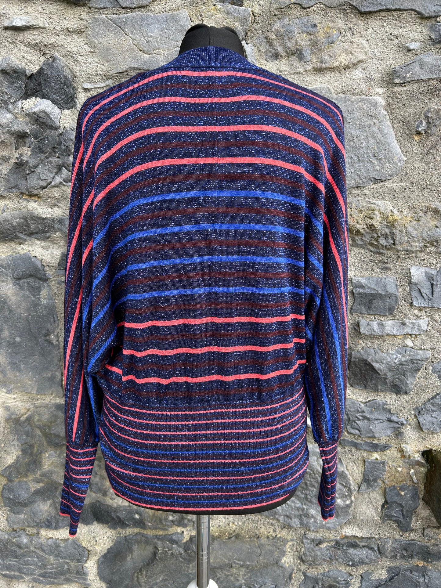 Pink&blue sparkly stripes top uk 10-12