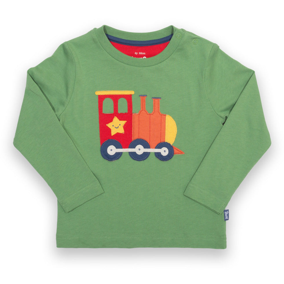 Long-sleeved t-shirt train engine  9-12m (74-80cm)