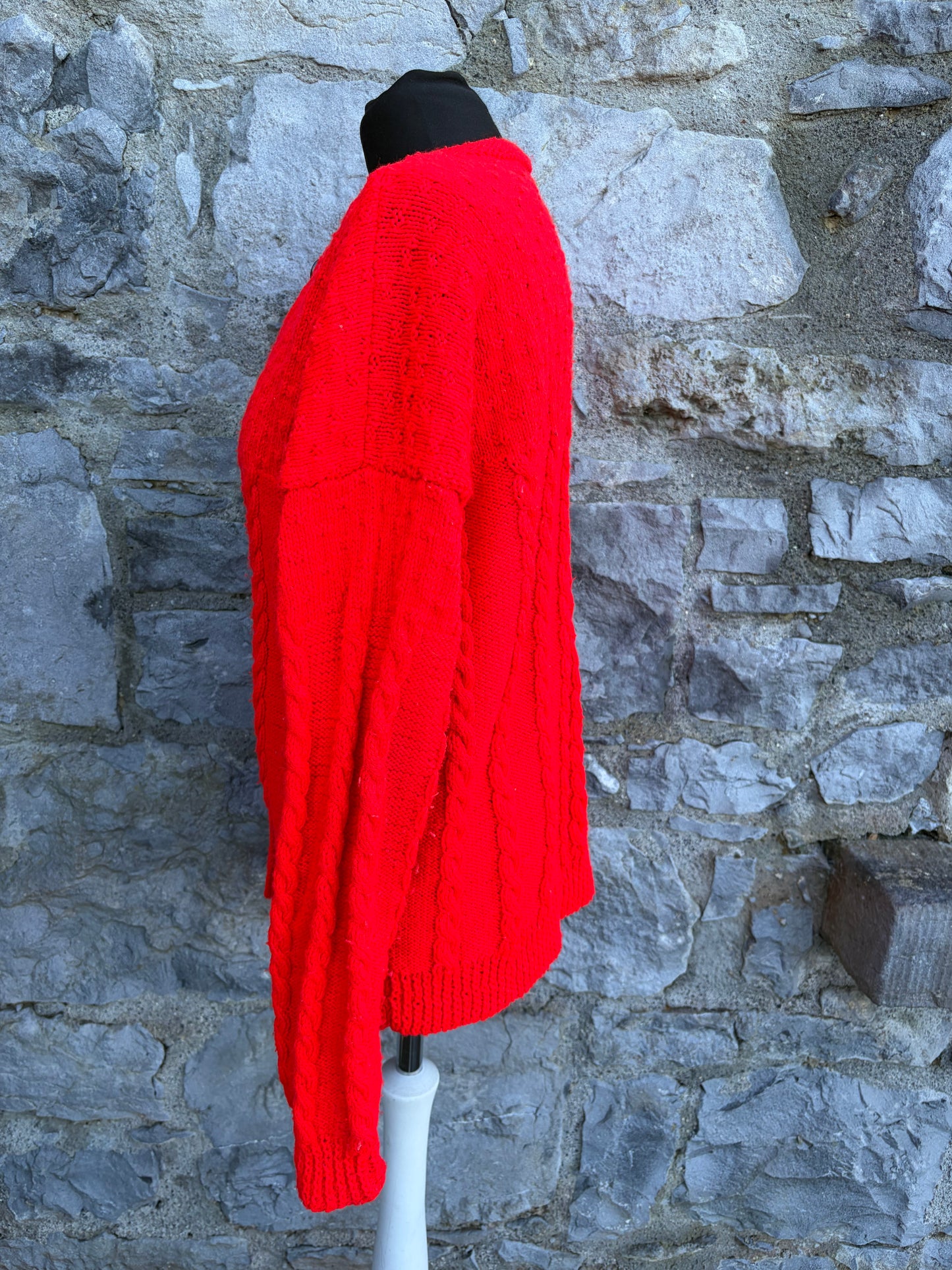 90s red cardigan uk 10-12