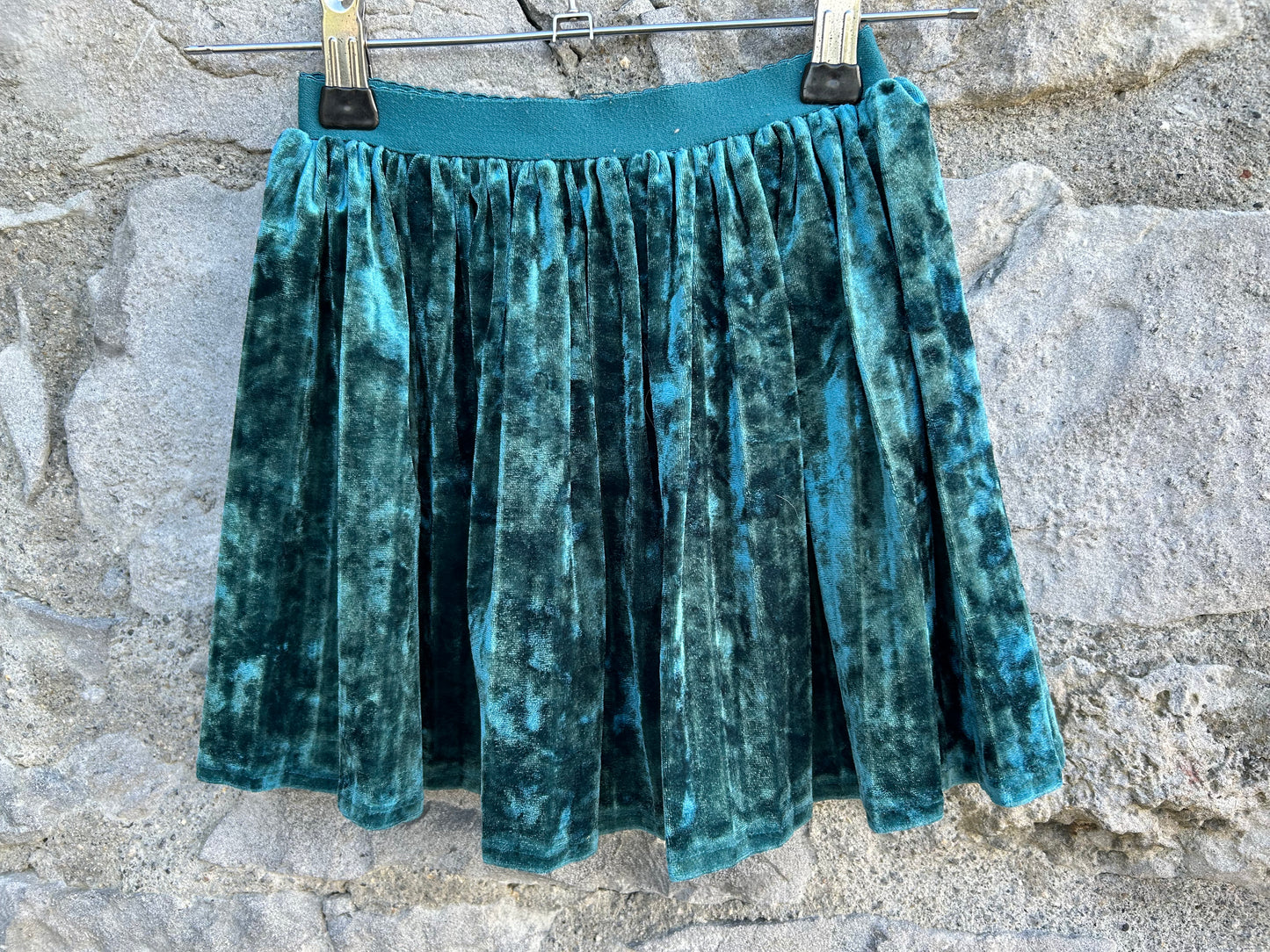 Petrol crushed velvet skirt 4y (104cm)