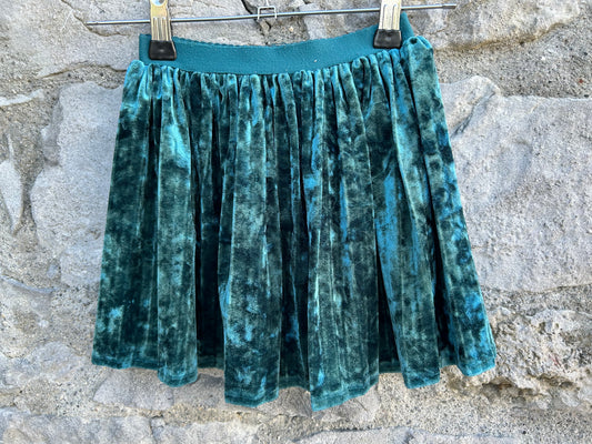 Petrol crushed velvet skirt 4y (104cm)