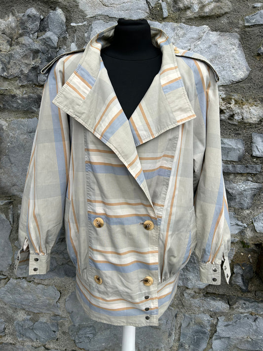 80s beige stripy jacket uk 10-12