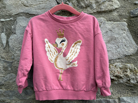 Swan pink sweatshirt 18-24m (86-92cm)