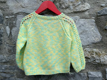 Load image into Gallery viewer, Green&amp;yellow melange cardigan   2-3y (92-98cm)

