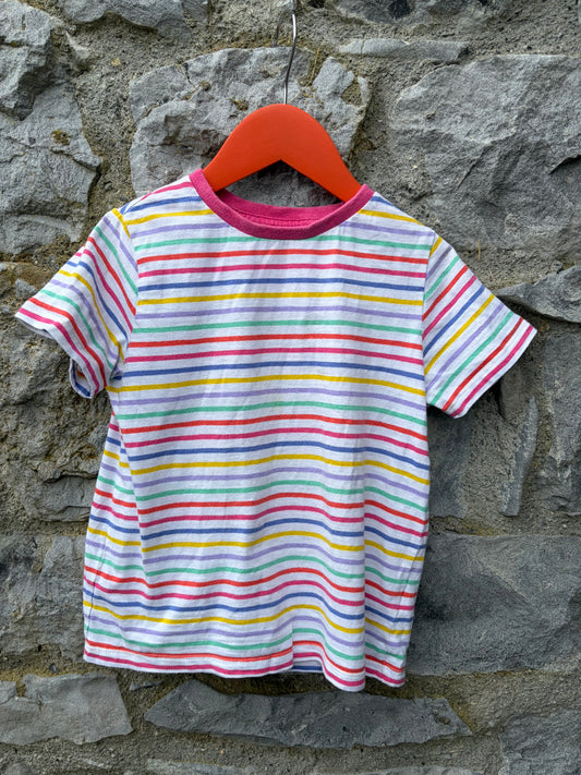 Rainbow stripes t-shirt  5y (110cm)