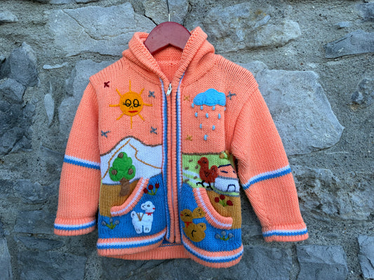 Peach Peruvian cardigan 18-24m (86-92cm)