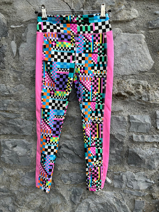 Colourful check leggings  8-9y (128-134cm)