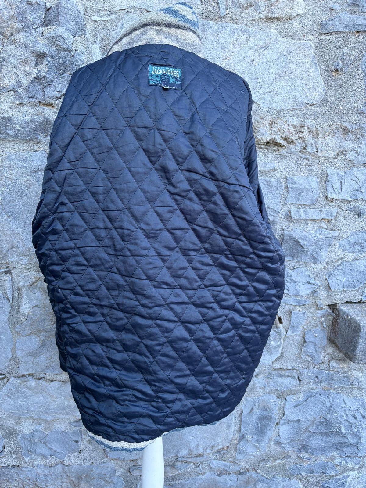 Aztec-inspired woven wool&suede jacket Large