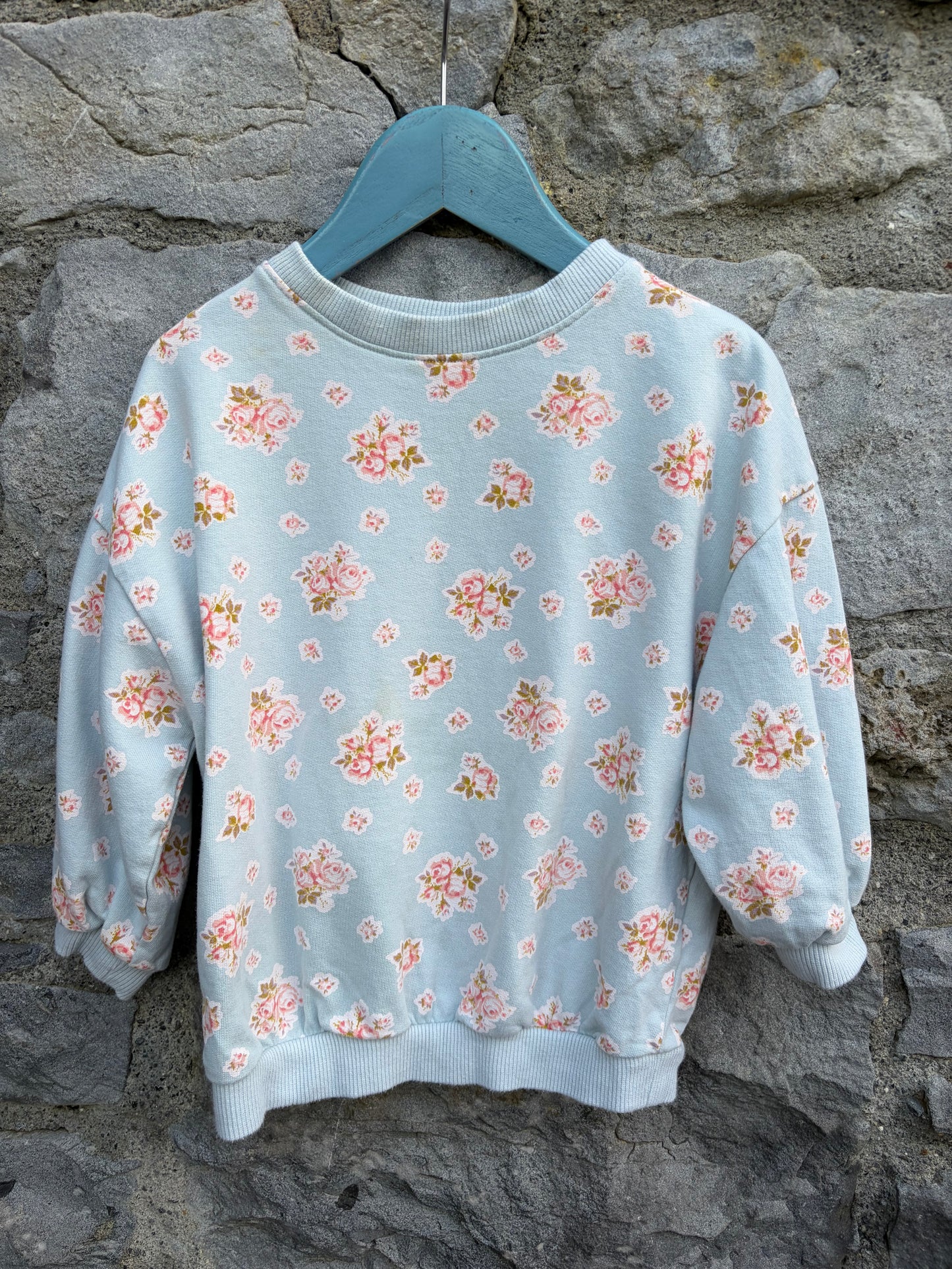 Flowers blue sweatshirt  2-3y (92-98cm)