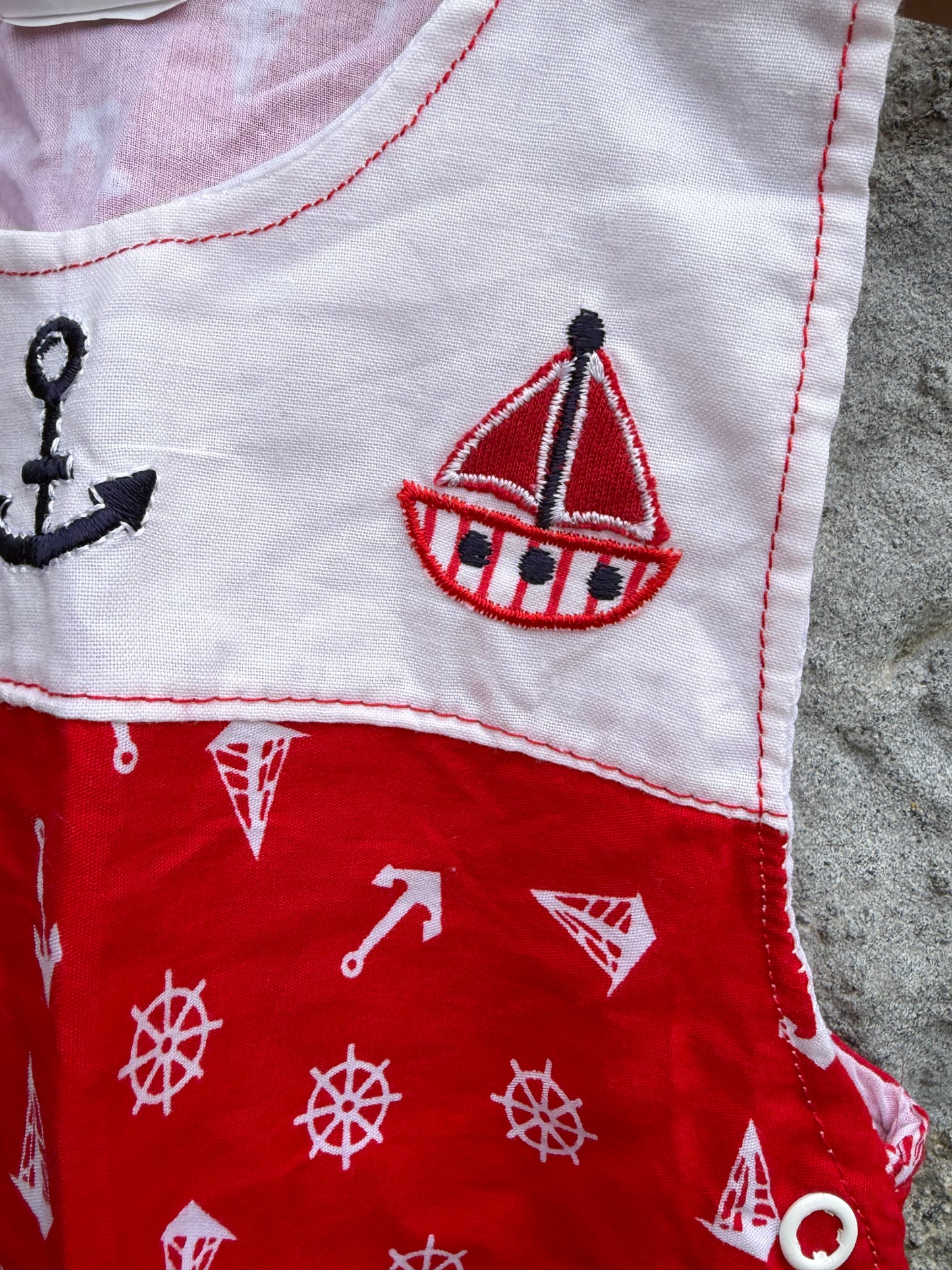 90s Sailor Red romper  3-6m (62-68cm)