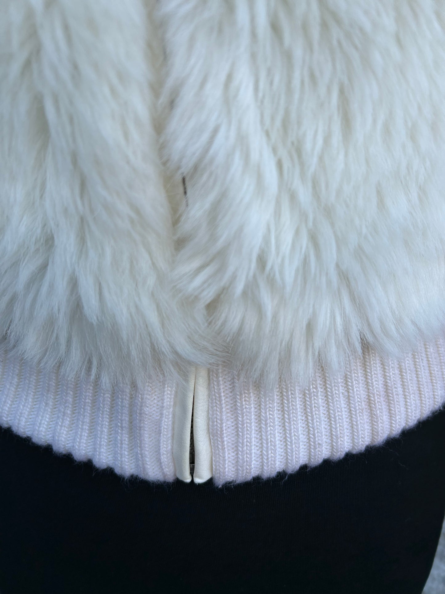 Y2K white furry cropped jacket uk 6-8