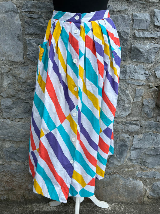 80s rainbow stripes skirt uk 6-8