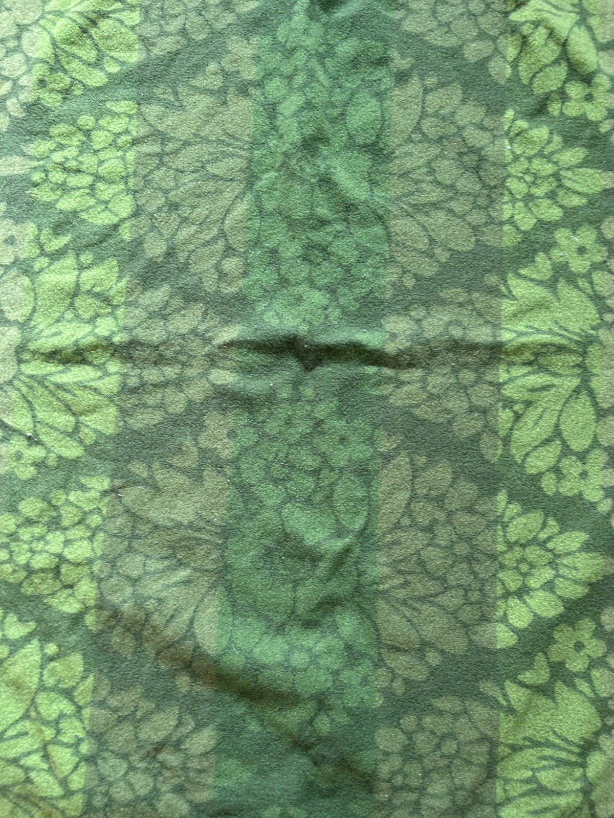 Green floral wool blanket