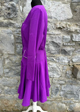 Load image into Gallery viewer, 80s purple dress uk 8-10
