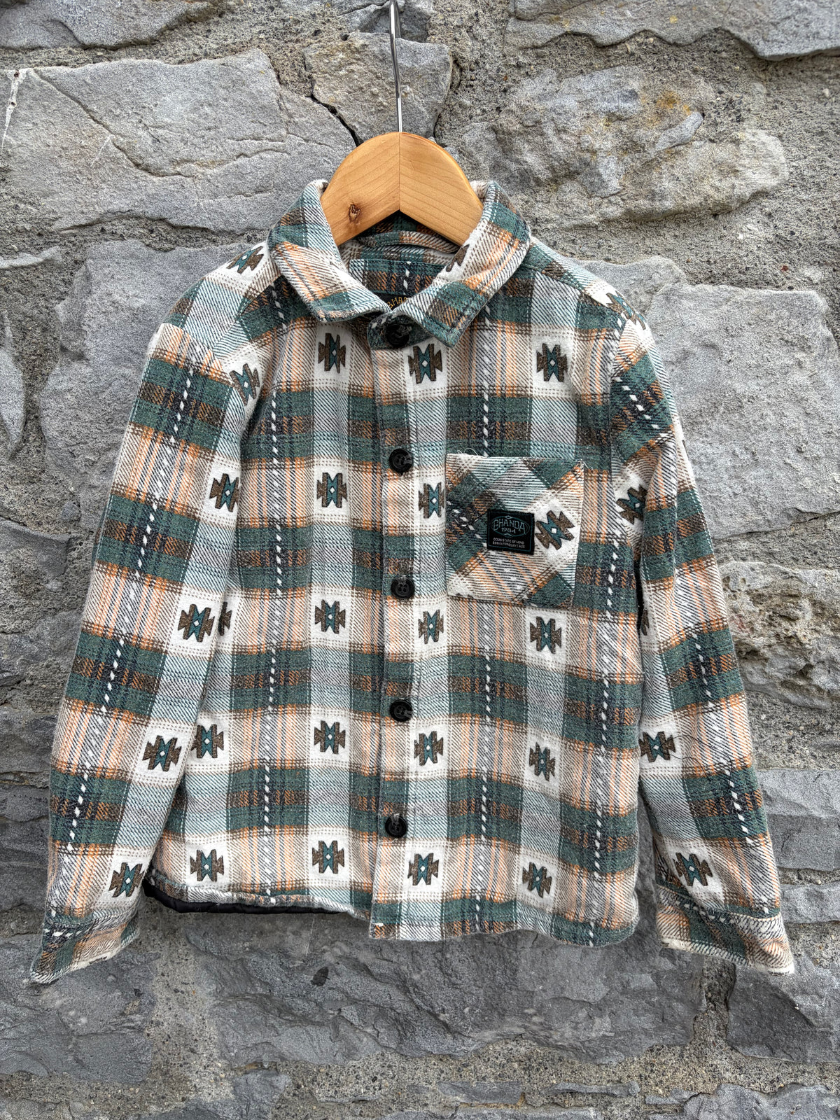 Ghanda khaki plaid flannel shacket  5-6y (110-116cm)