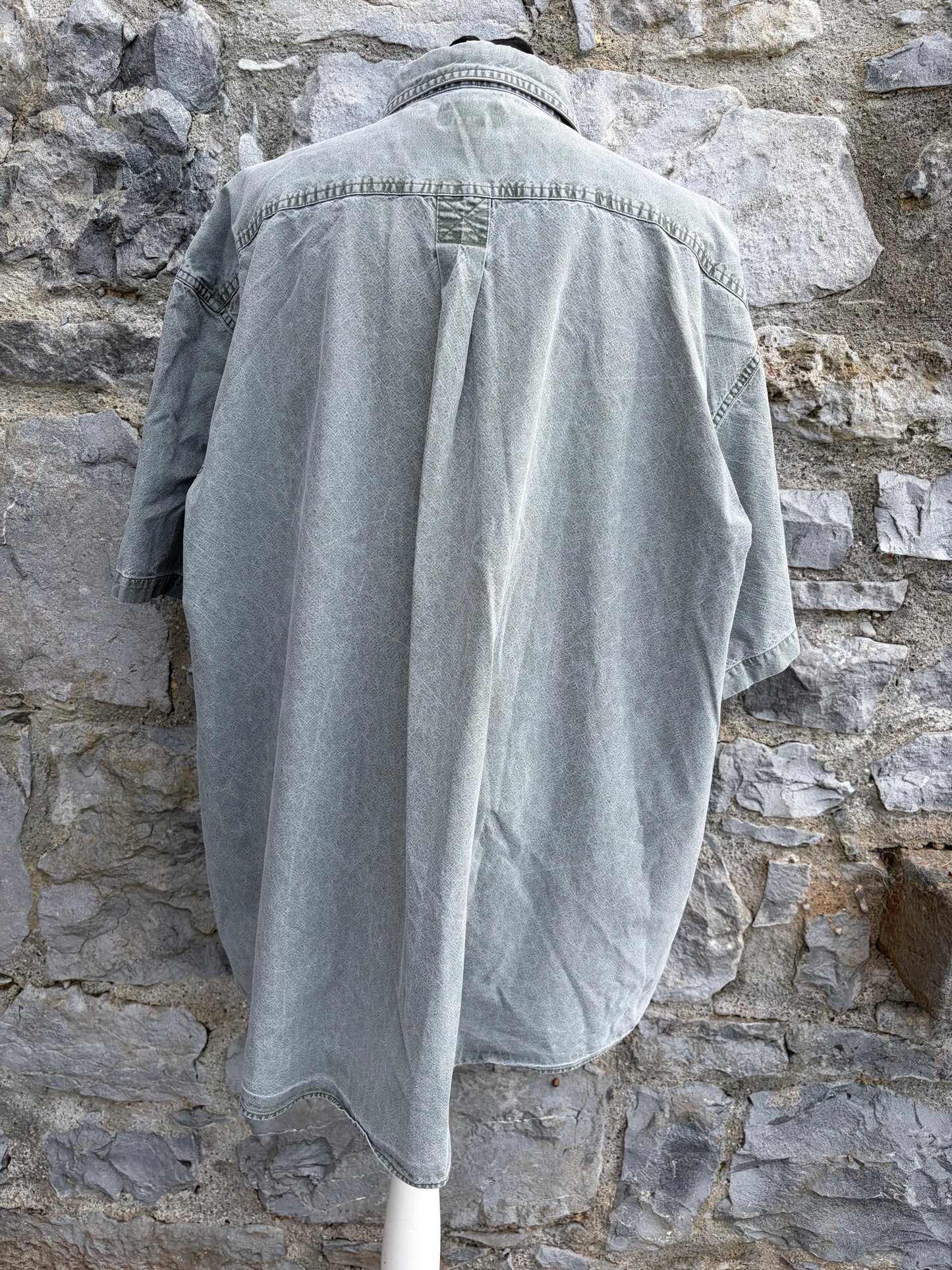 90s grey denim shirt XL