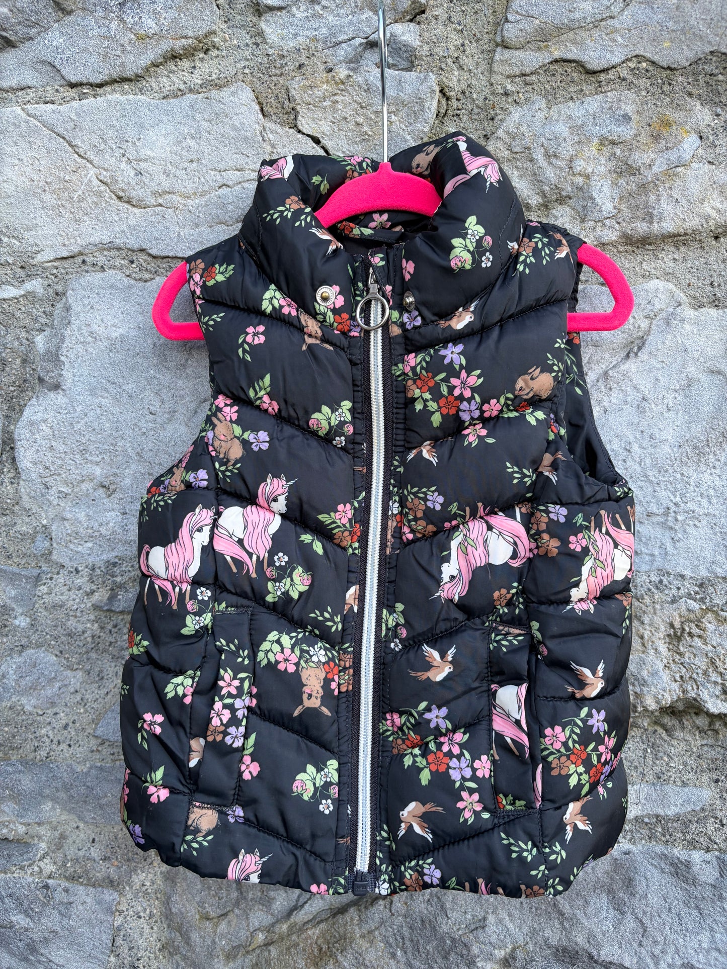 Unicorns navy puffy gilet 18-24m (86-92cm)