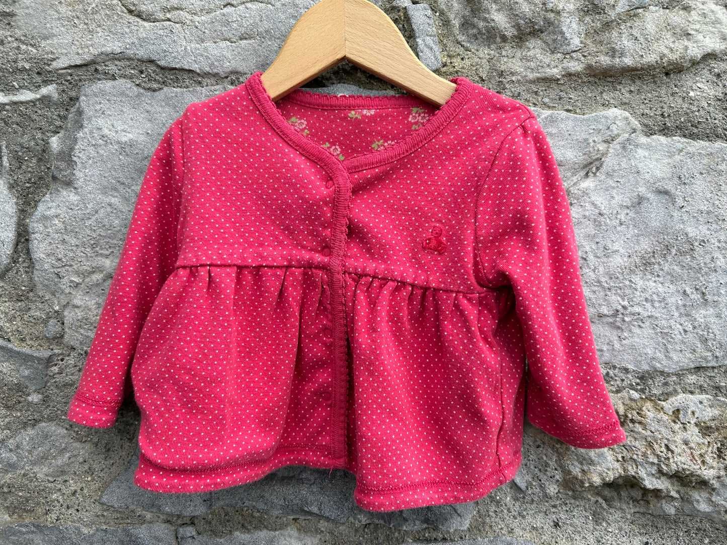 Pink dots&flowers cardigan 3-6m (62-68cm)