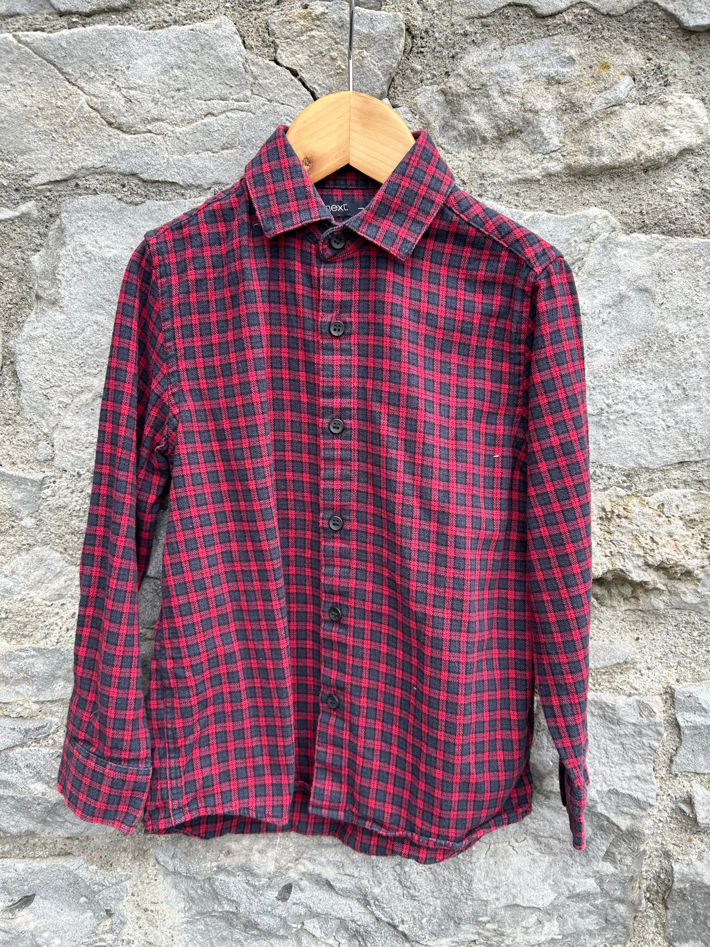 Red&navy check shirt   4y (104cm)