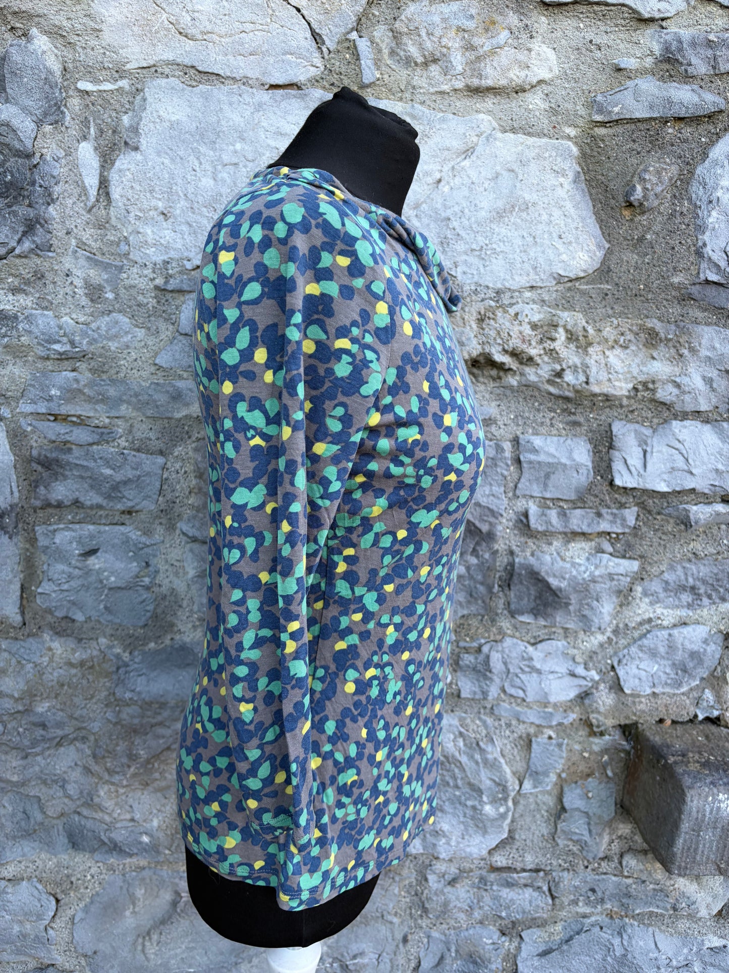 Grey&multi-colour cowl neck top uk 8