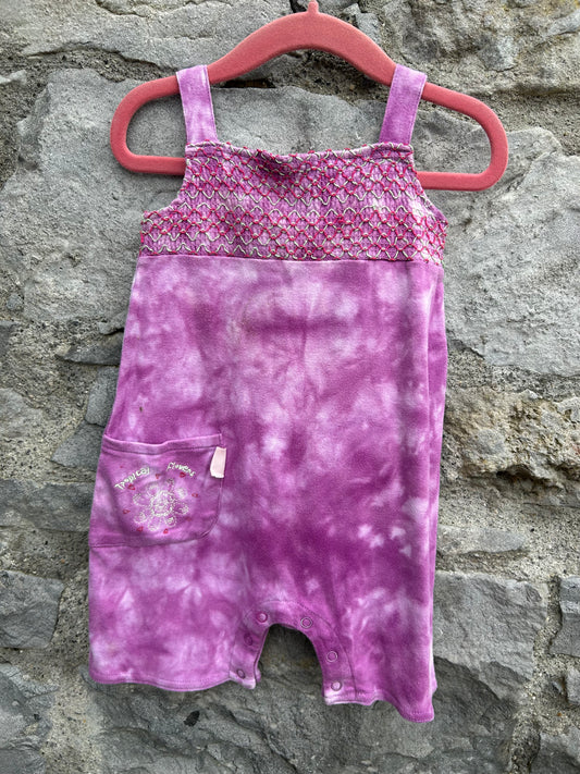Y2K purple tie dye dungarees  12-18m (80-86cm)