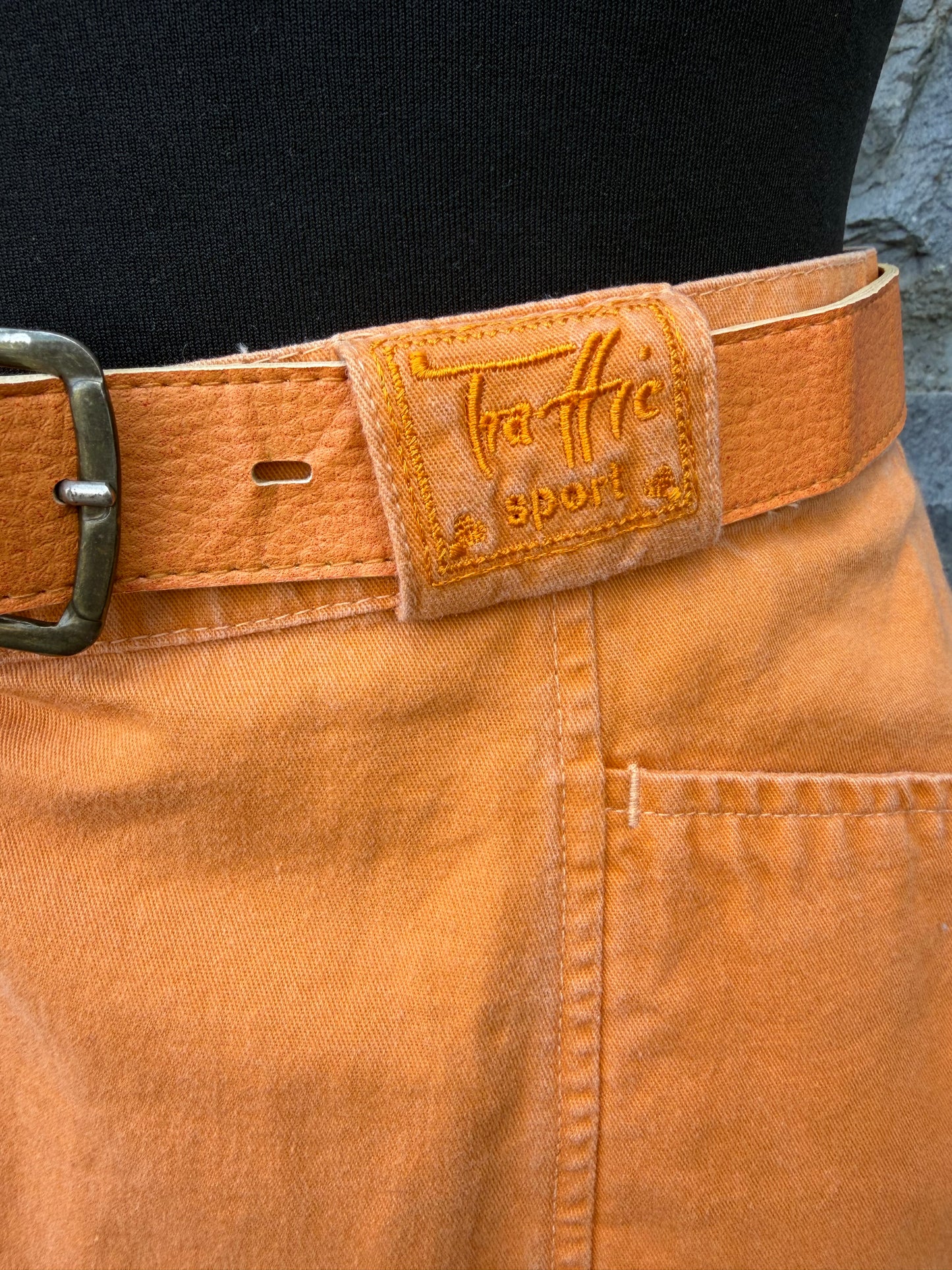 90s Orange long skirt uk 8