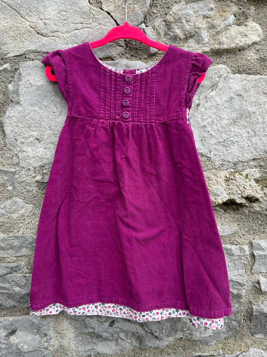 JJMB Purple cord dress 2-3y (92-98cm)