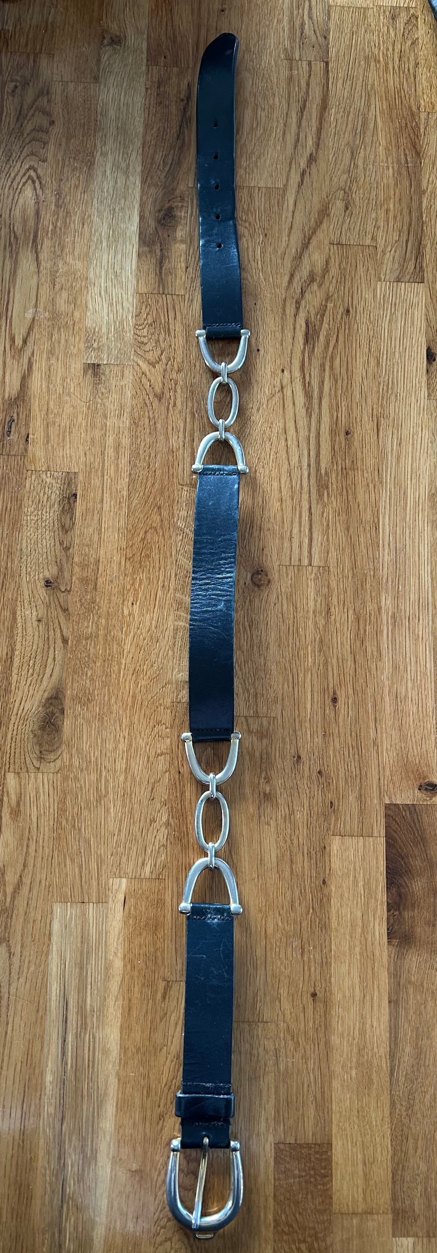 Leather and chain belt