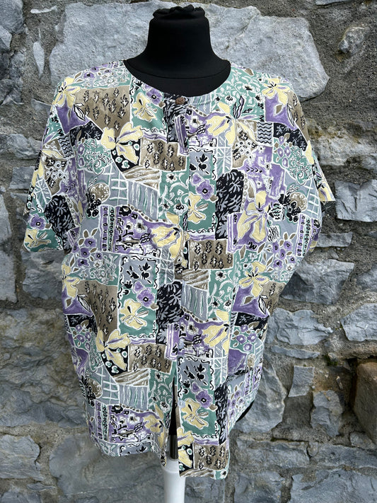 80s abstract patchwork top uk 14