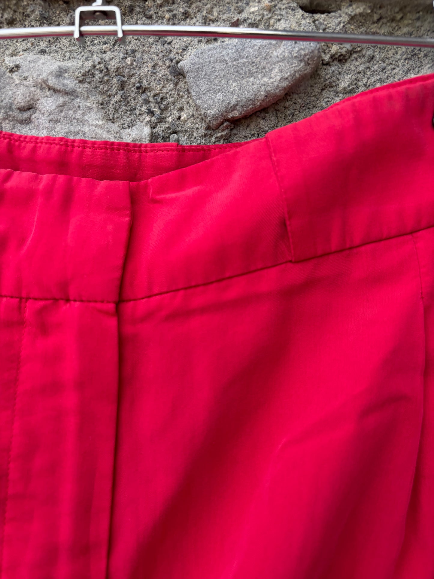 80s red silk shorts uk 12