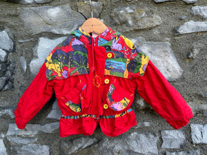 80s jungle animals red jacket   12-18m (80-86cm)