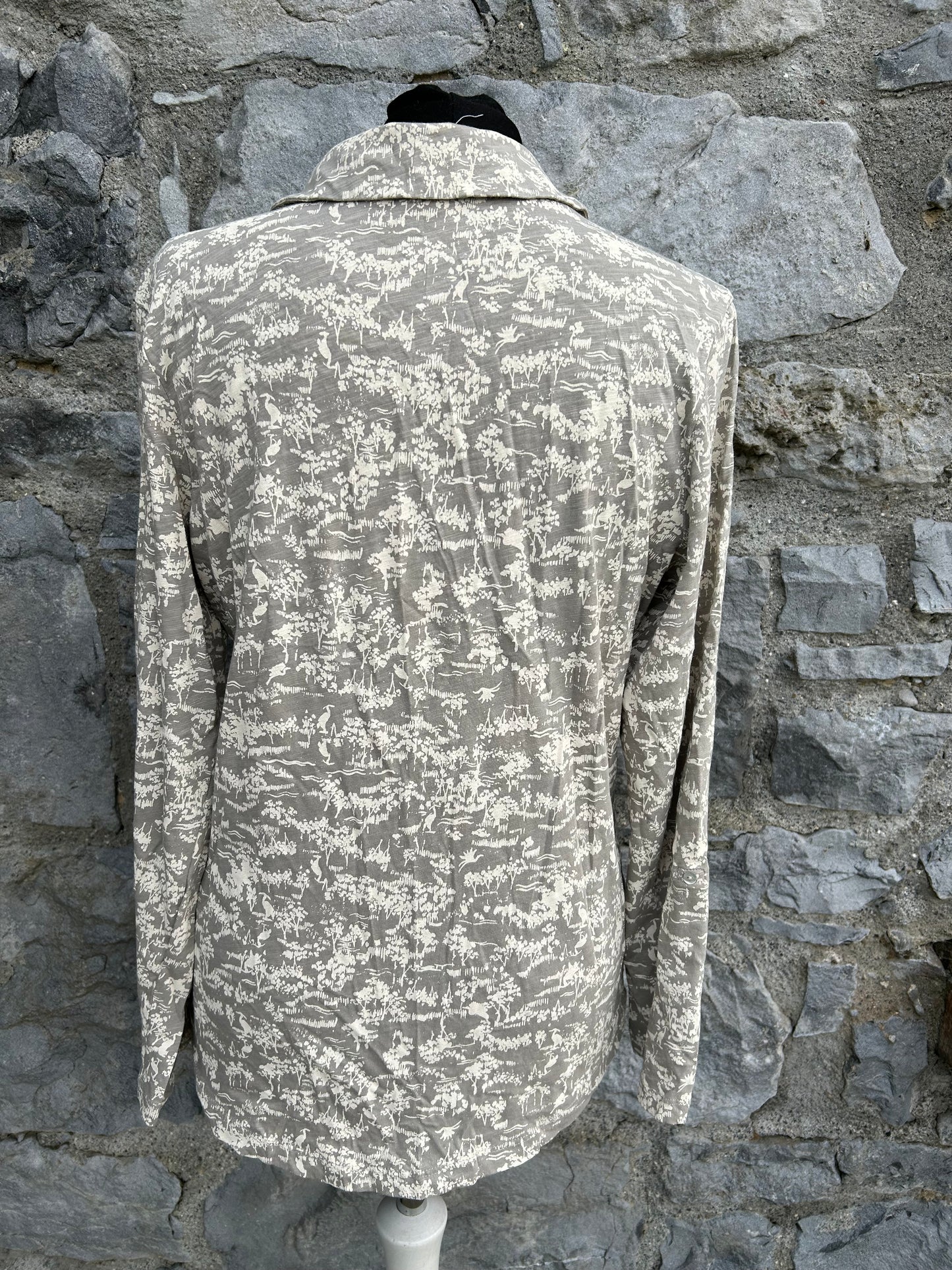 Beige abstract top uk 12