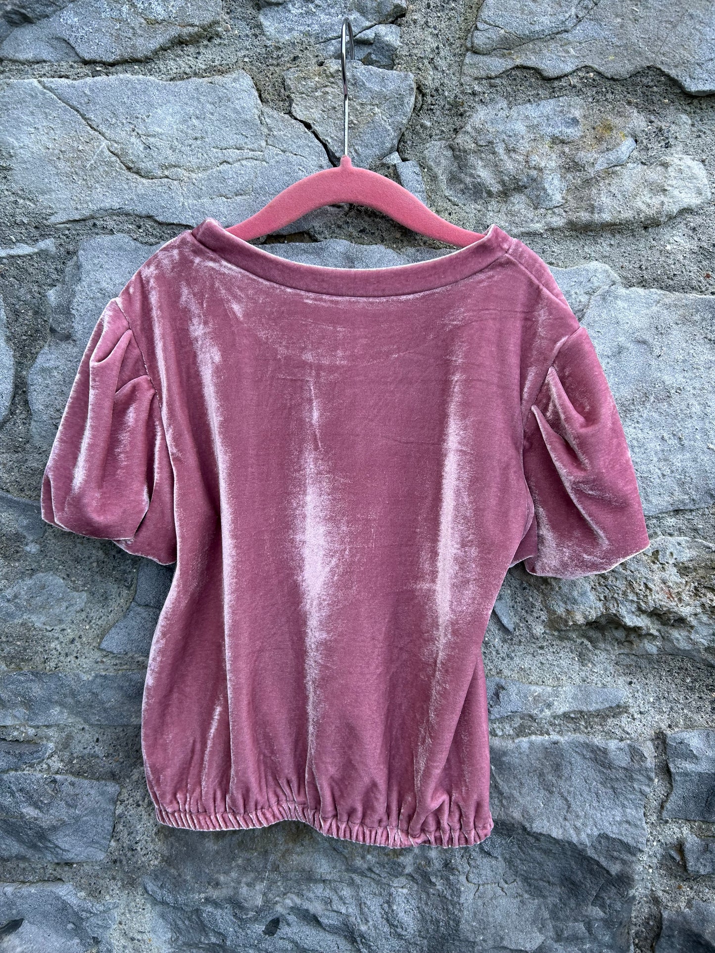Pink velvet top 8-9y (128-134cm)