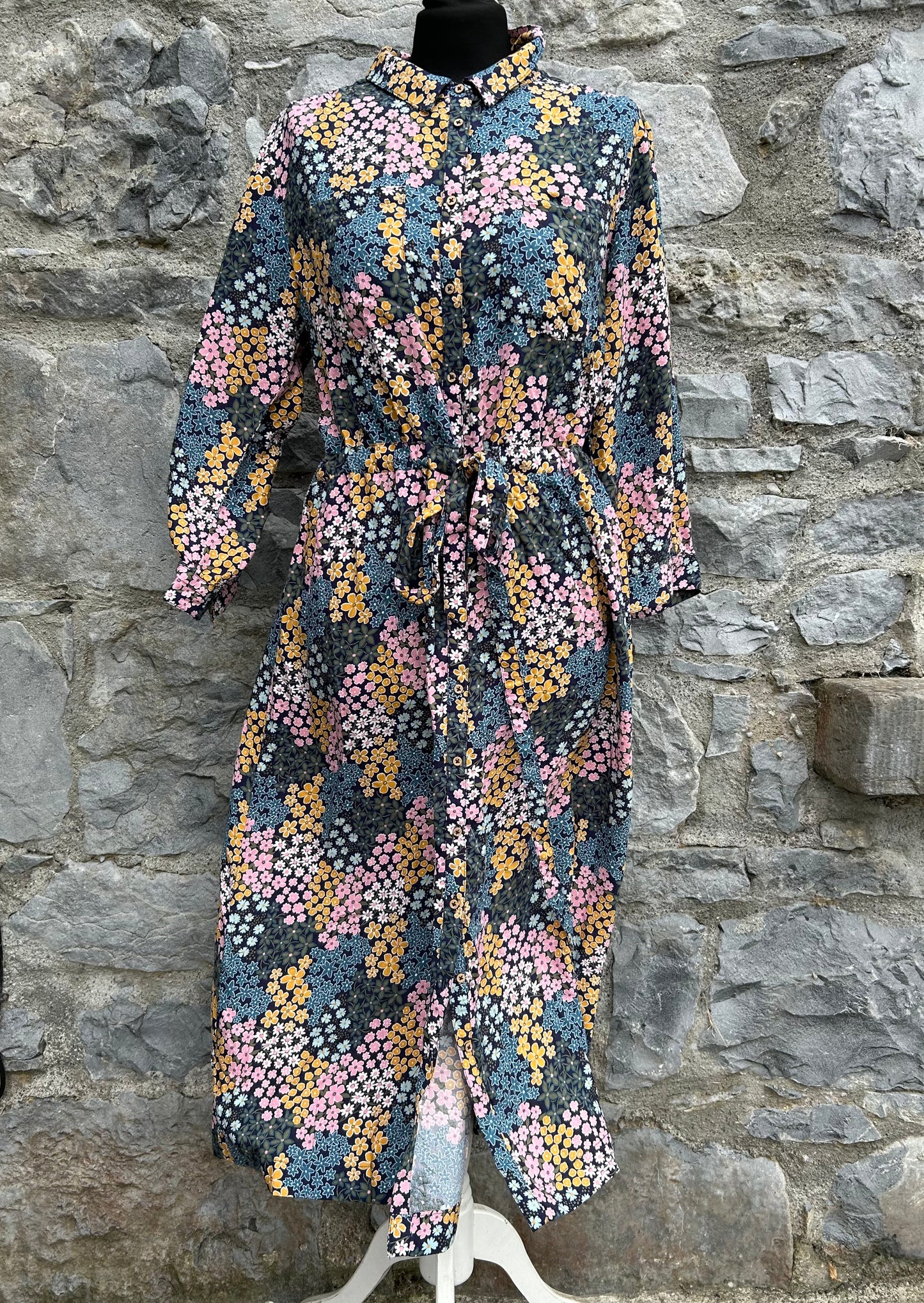 Colourful flowers shirt dress uk 14