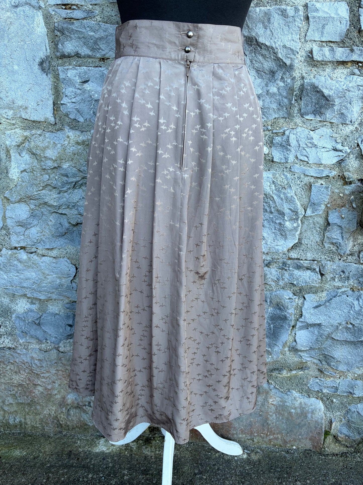 80s grey patterned skirt uk 8