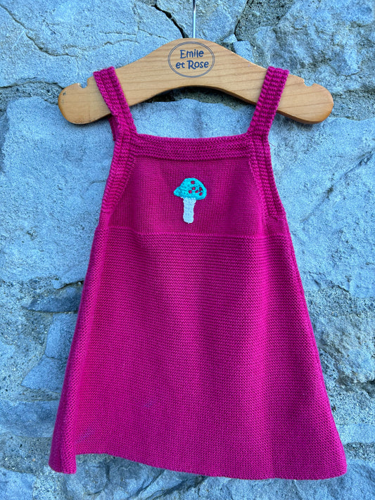 Mushroom pink pinafore  3-6m (62-68cm)