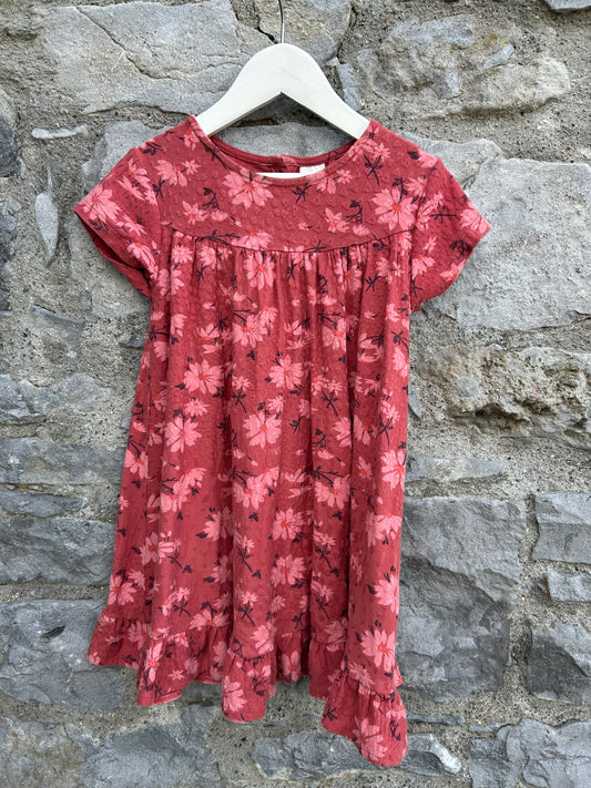 Pink flowers dress  4-5y (104-110cm)