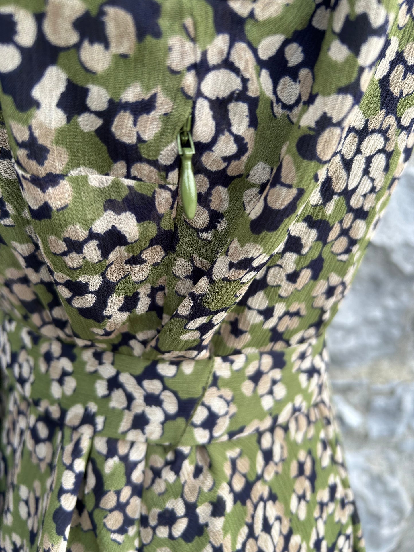 Floral green dress uk 10