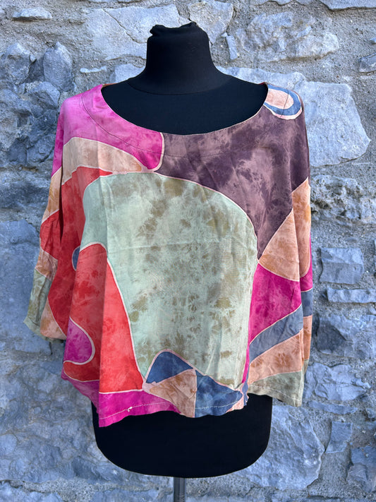 80s abstract cropped top uk 10-14