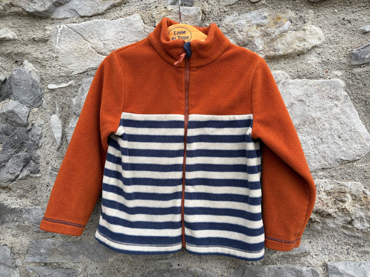 Brown&stripy navy fleece 2y (92cm)