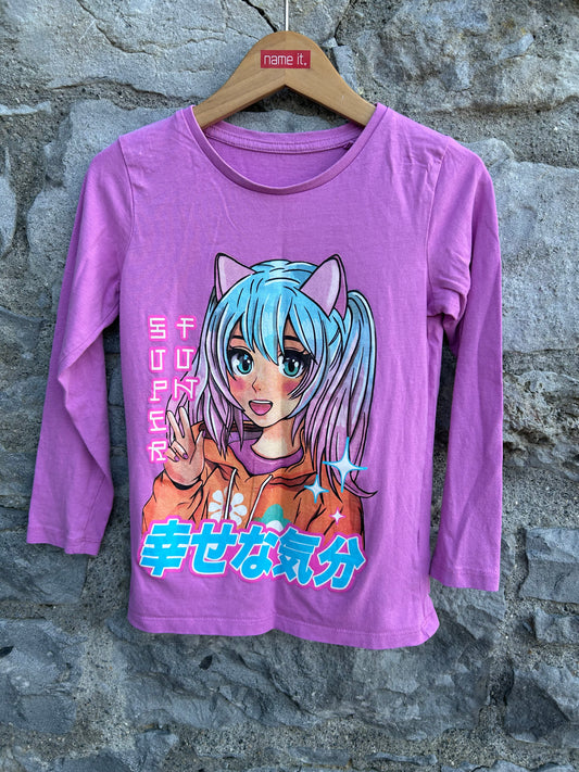 Anime purple top 7-8y (122-128cm)