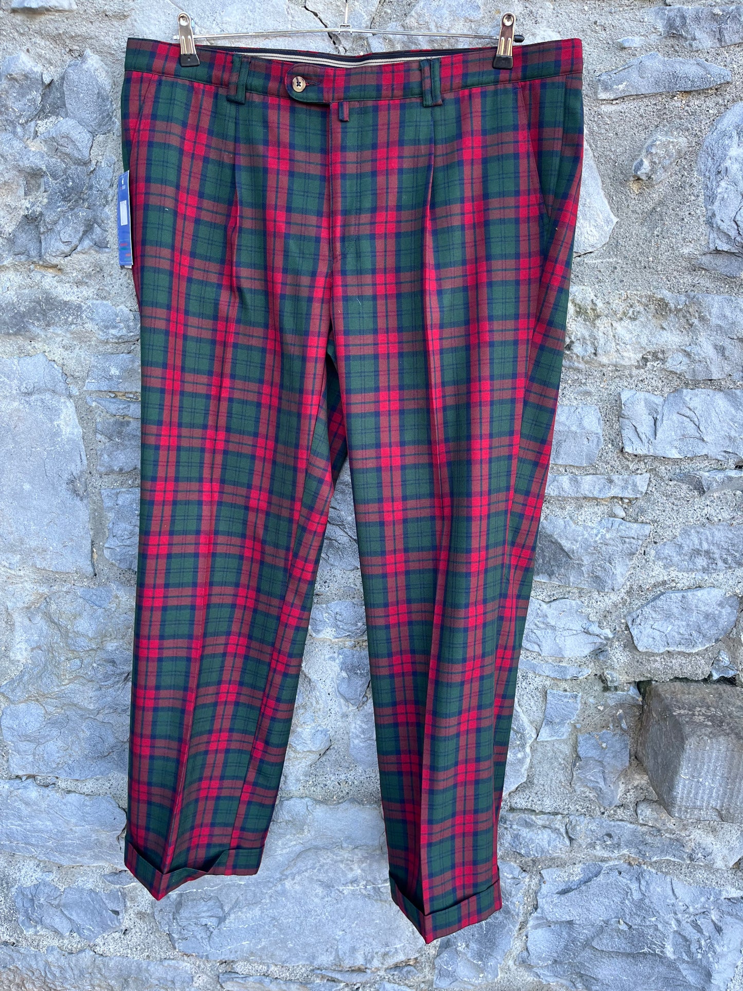 90s red tartan pants XL men