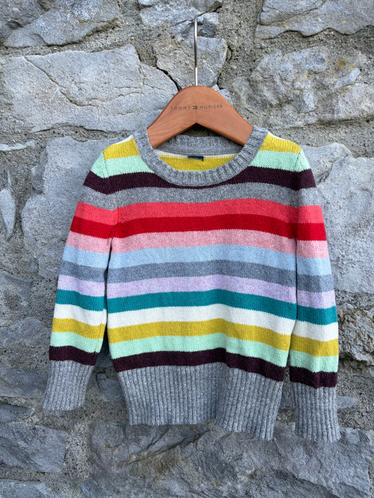 Grey&colourful stripes jumper 18m (86cm)