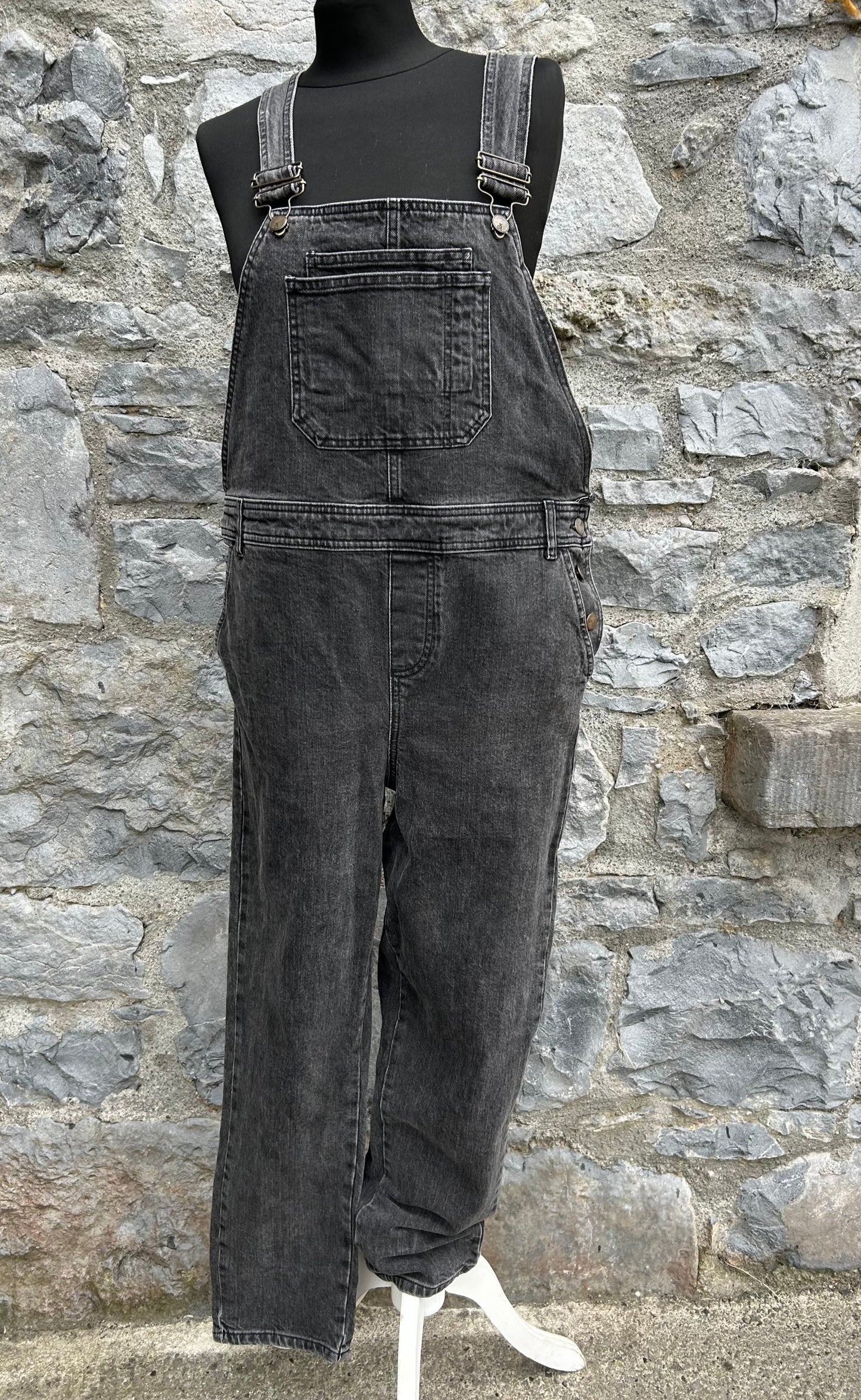 Charcoal denim dungarees uk 14