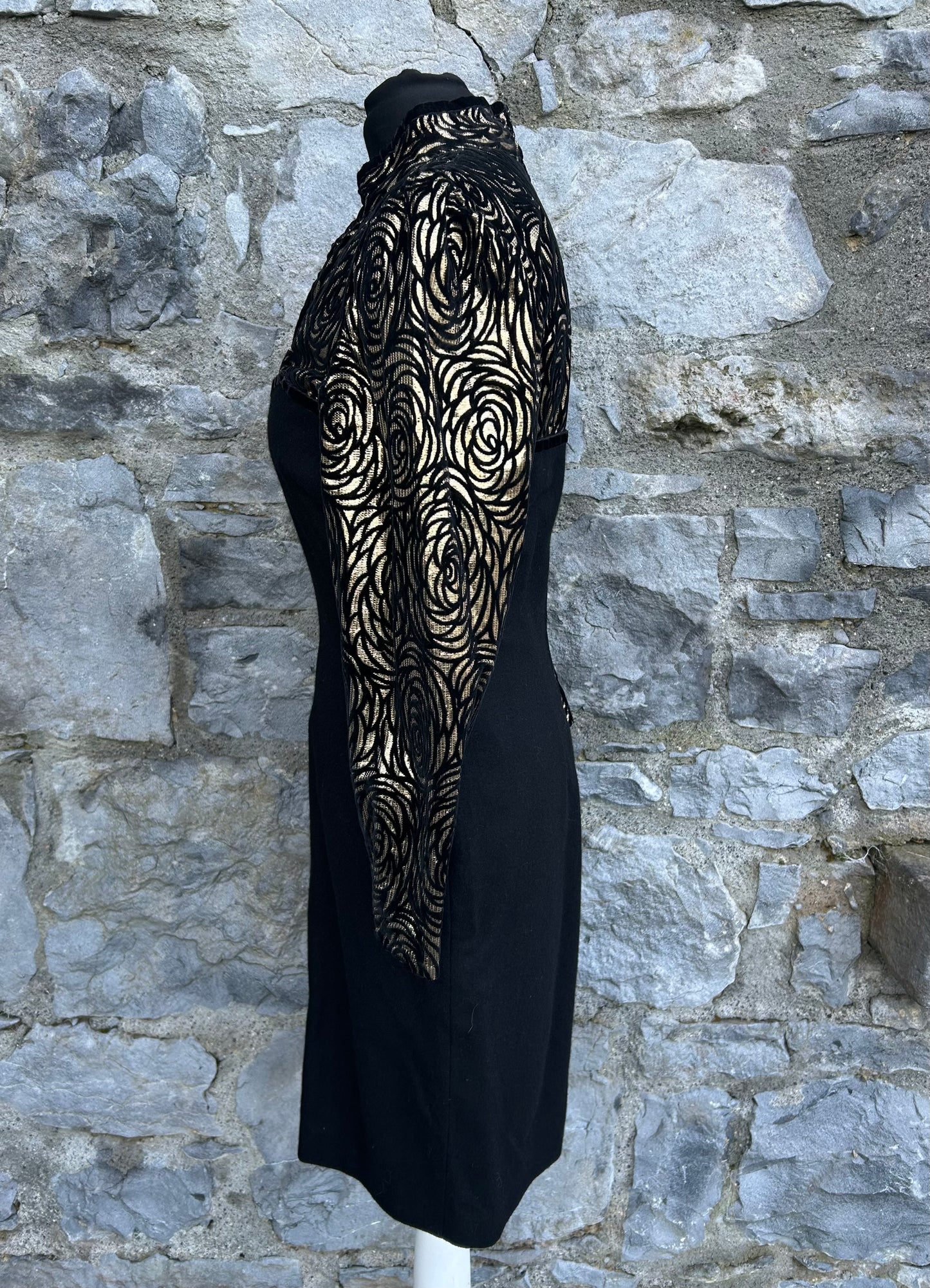90s Black&gold dress uk 6-8