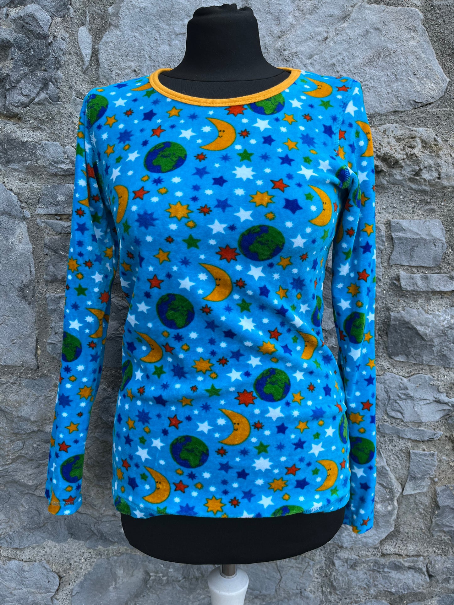 Mother Earth blue velour top  uk 8-10