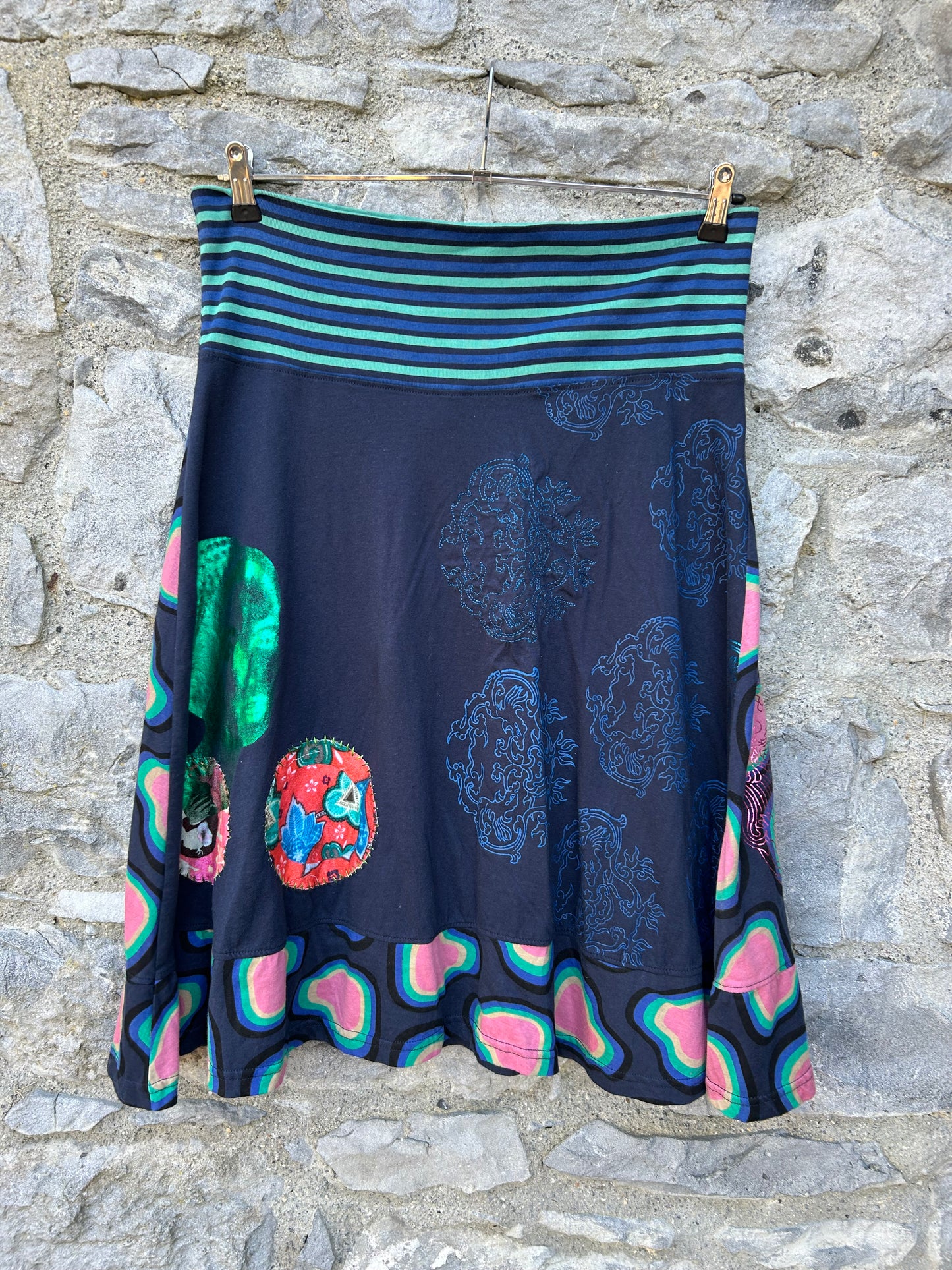 Colourful navy skirt uk 16-18