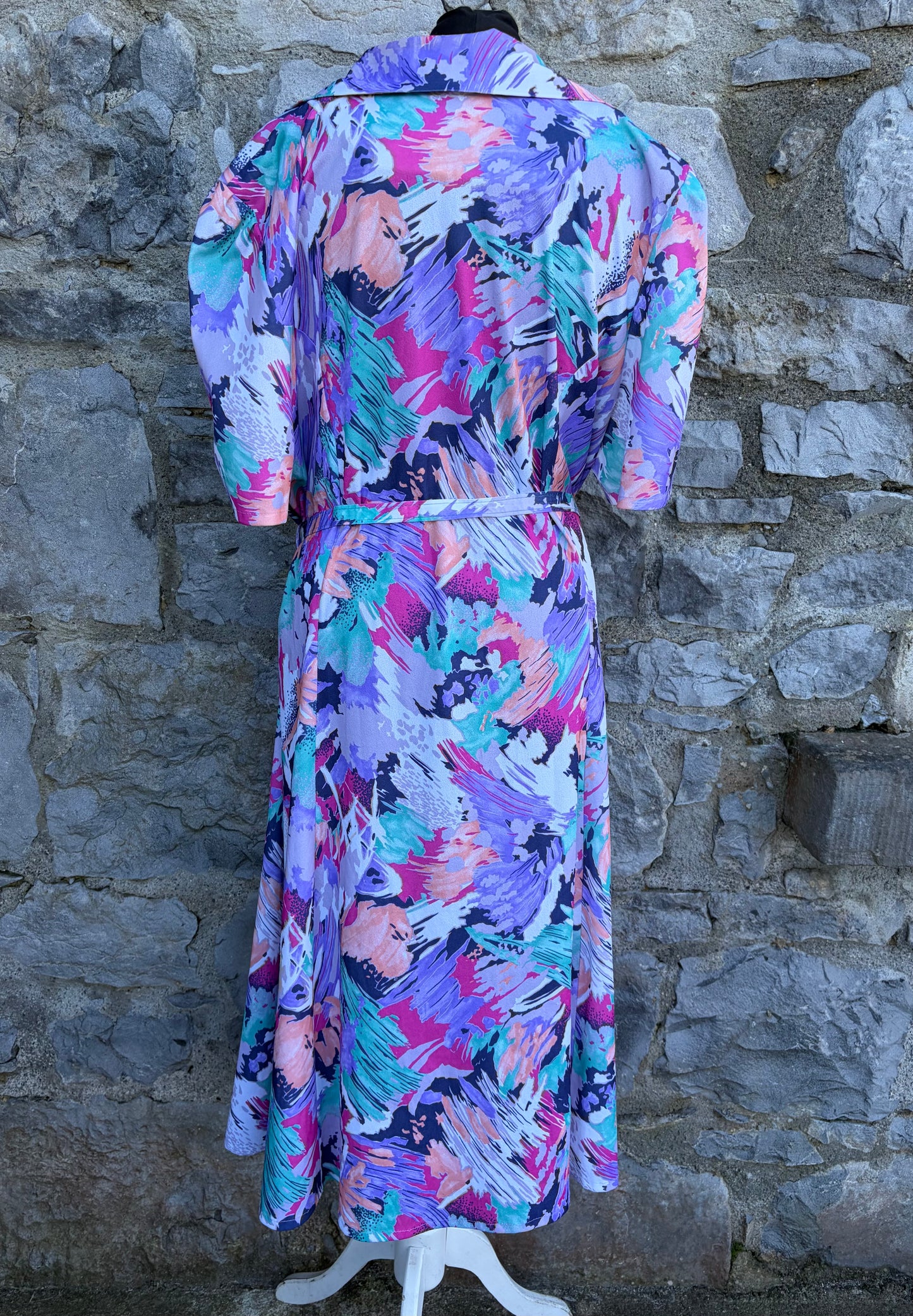 80s colourful abstract dress uk 18-20