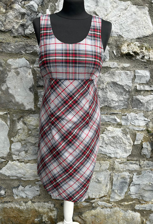 Grey&red check dress uk 6