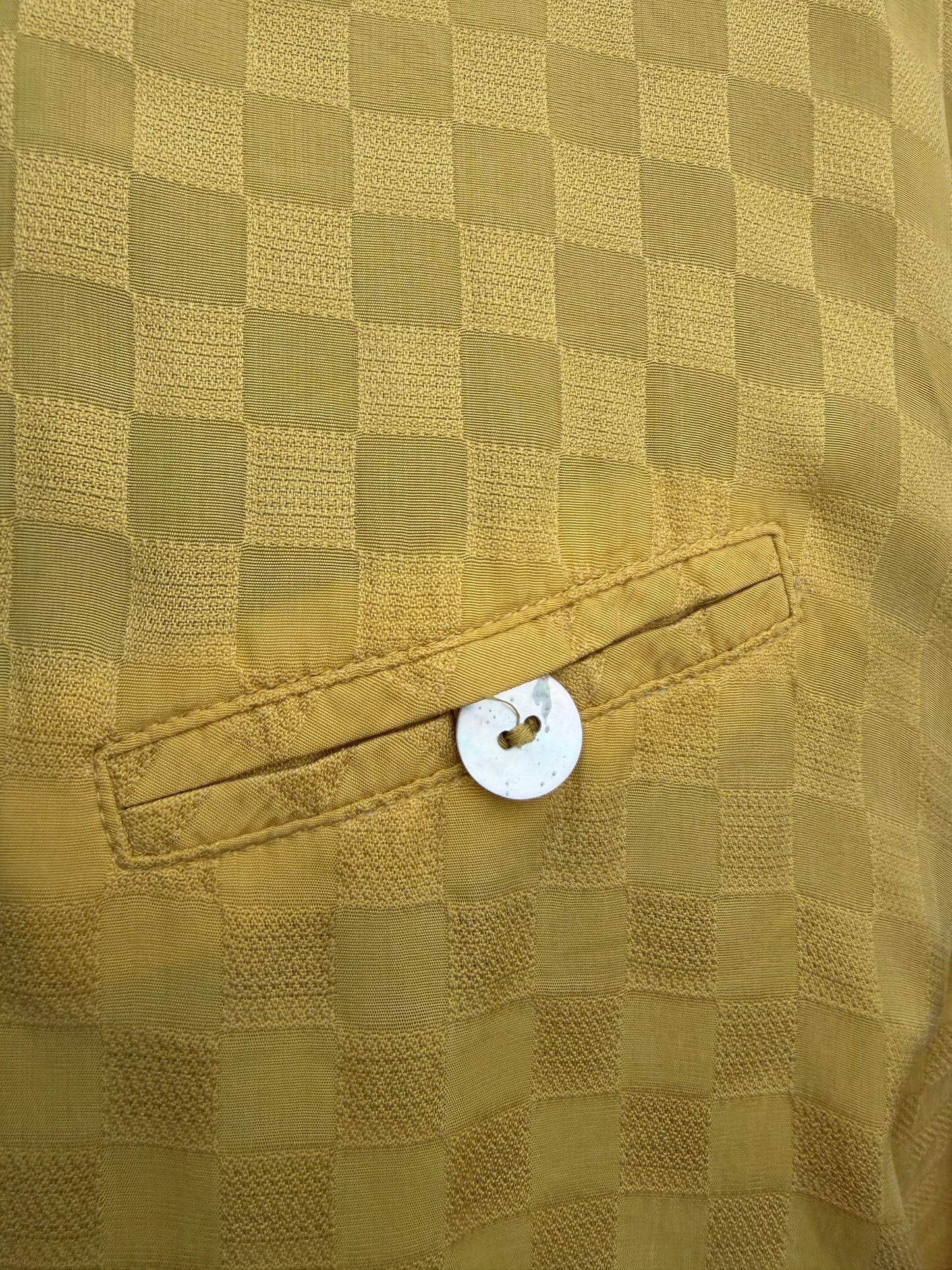 80s yellow squares blouse uk 14